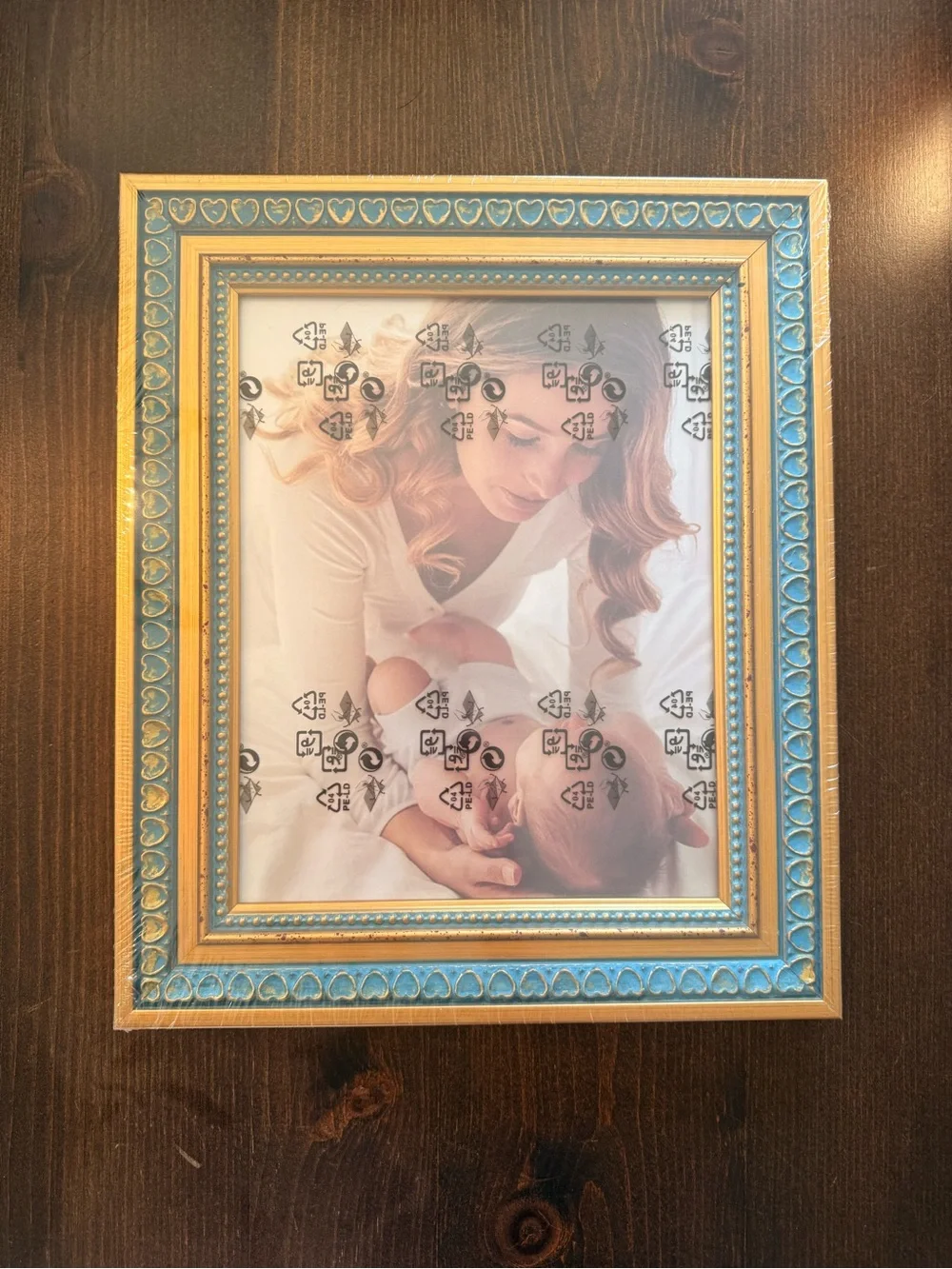 Blue and Gold Heart Decorative Photo Frame 12x18 - Elegant Home Accent NWT new